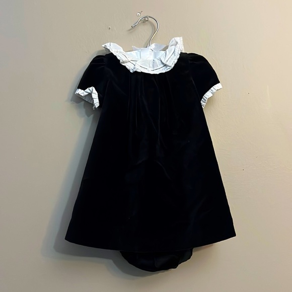 Edgehill Collection Short Sleeve Velvet Lace Babydoll Dress - Picture 1 of 9